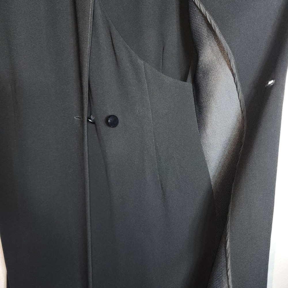 Anne Klein II Layered Sheath Dress 4 Black Acetate Rayon Mock Neck Vintage - Picture 5 of 7